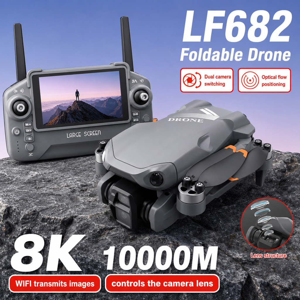 Aerial Photo LF682 Drone 8K HD - Drone Gimbal ulasan dan harga